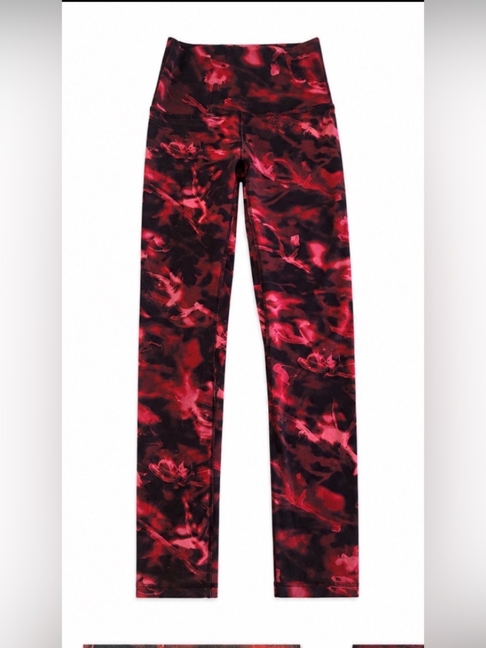 Lululemon Align/Workout Leggings Red Black Abstract Print High Rise Yoga Pants